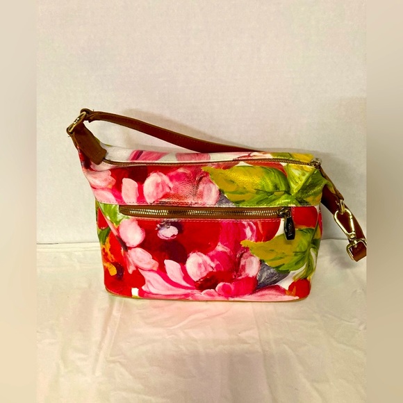 Valentina small floral leather colorful handbag purse - Picture 3 of 7